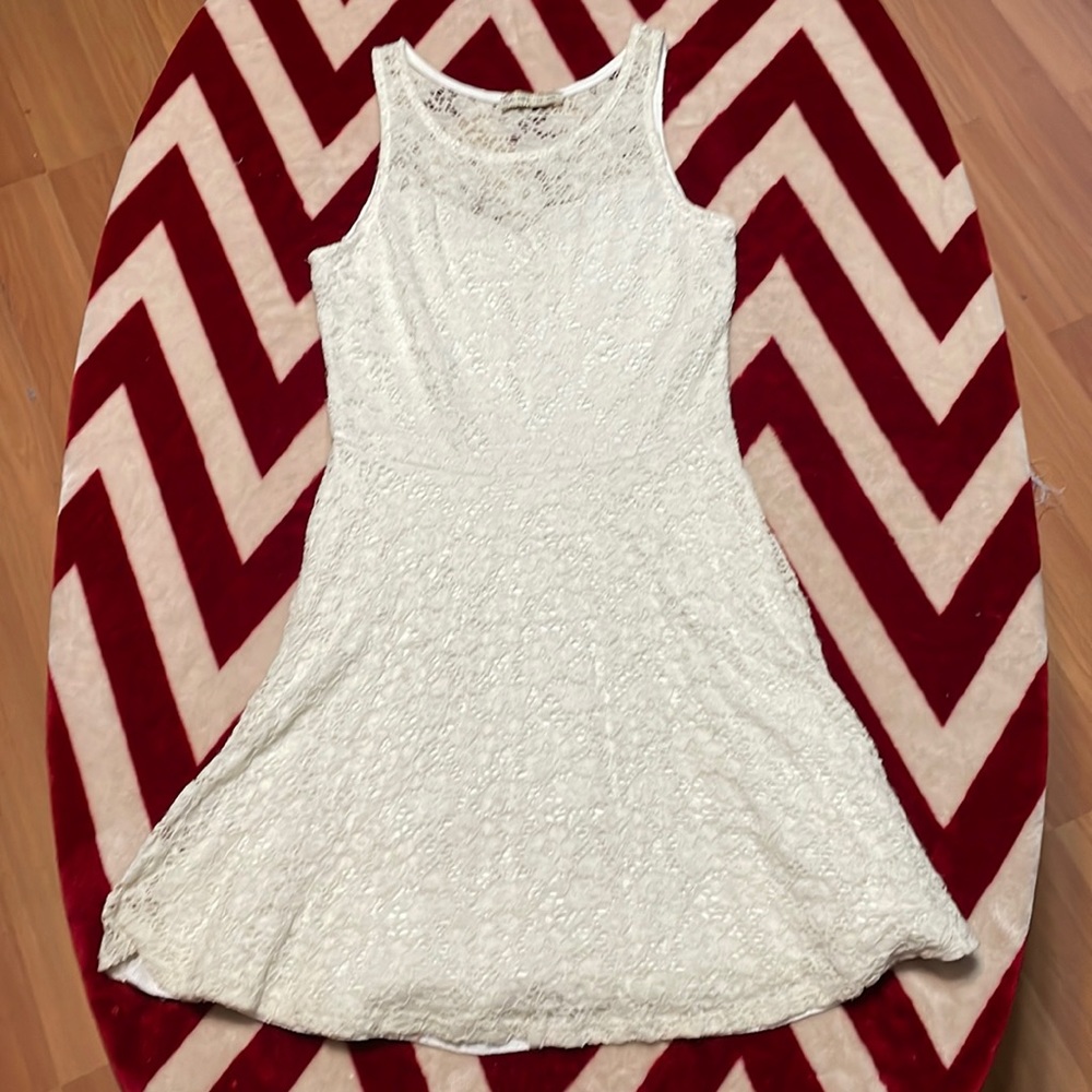 Flashing Lights Ivory Lace Dress